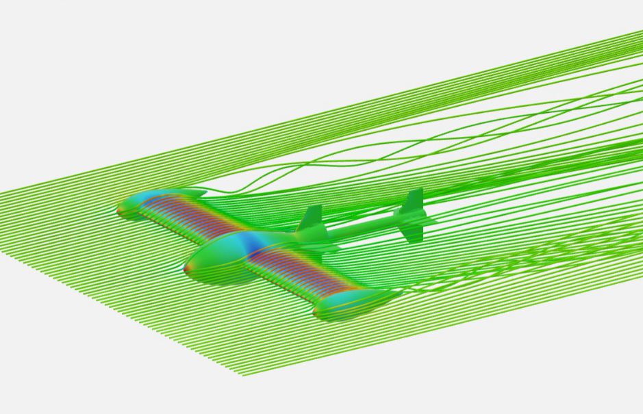 VTOL drone wind tunnel simulation