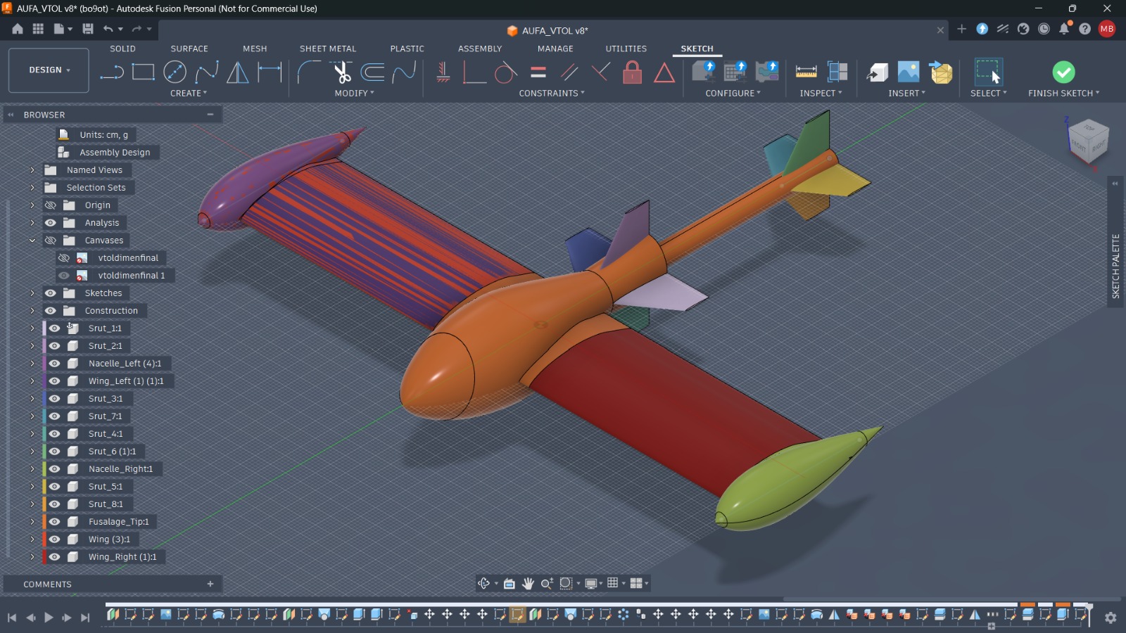 VTOL drone Fusion 360 design